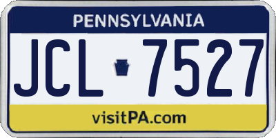 PA license plate JCL7527