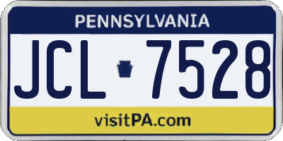 PA license plate JCL7528
