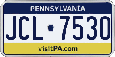 PA license plate JCL7530