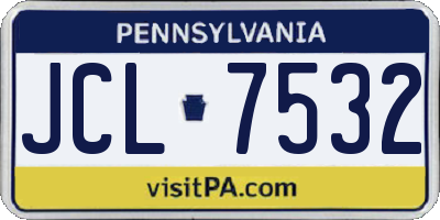 PA license plate JCL7532