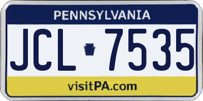 PA license plate JCL7535