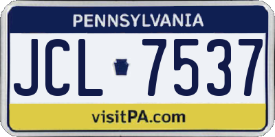 PA license plate JCL7537