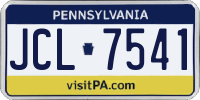 PA license plate JCL7541