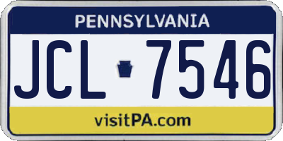 PA license plate JCL7546