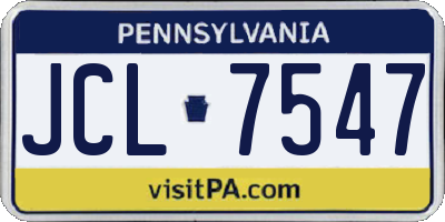 PA license plate JCL7547
