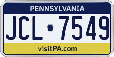 PA license plate JCL7549