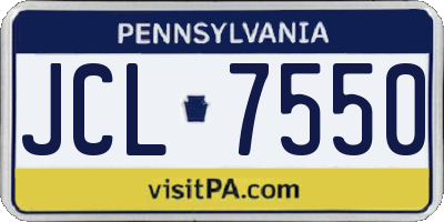 PA license plate JCL7550