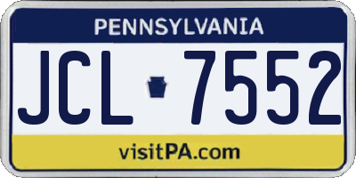 PA license plate JCL7552