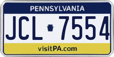 PA license plate JCL7554