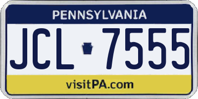 PA license plate JCL7555