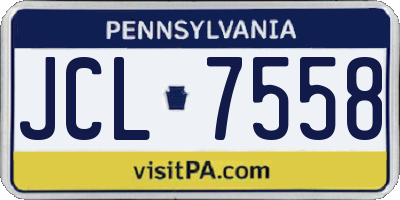 PA license plate JCL7558