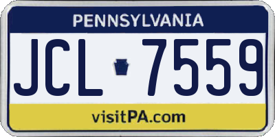 PA license plate JCL7559