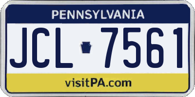 PA license plate JCL7561