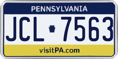 PA license plate JCL7563