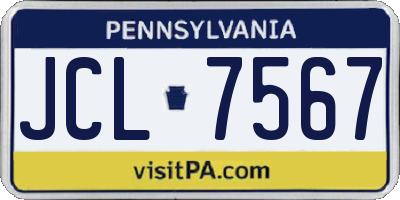 PA license plate JCL7567