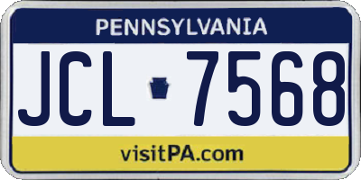 PA license plate JCL7568