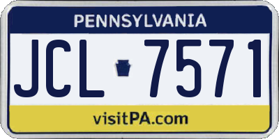 PA license plate JCL7571