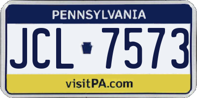 PA license plate JCL7573
