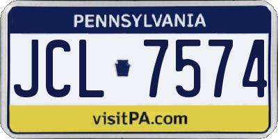 PA license plate JCL7574
