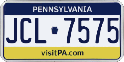 PA license plate JCL7575