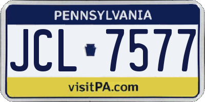 PA license plate JCL7577