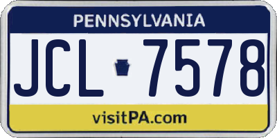 PA license plate JCL7578