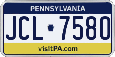 PA license plate JCL7580