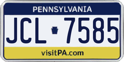 PA license plate JCL7585