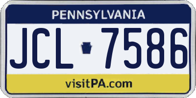 PA license plate JCL7586