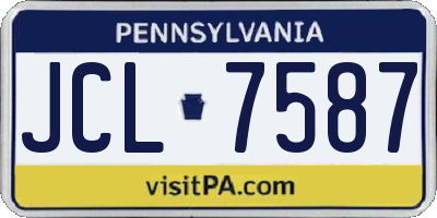 PA license plate JCL7587