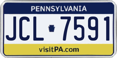 PA license plate JCL7591