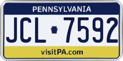 PA license plate JCL7592