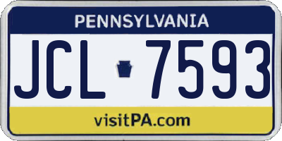 PA license plate JCL7593