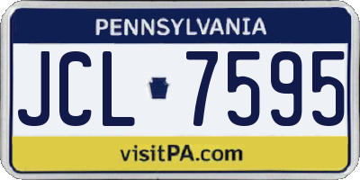 PA license plate JCL7595