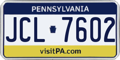 PA license plate JCL7602