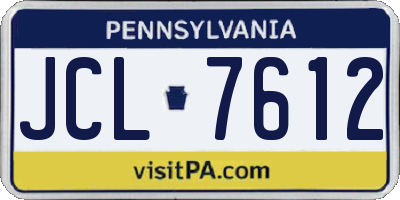 PA license plate JCL7612