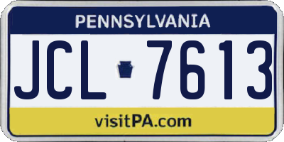 PA license plate JCL7613