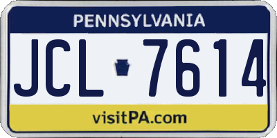 PA license plate JCL7614