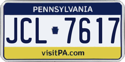 PA license plate JCL7617