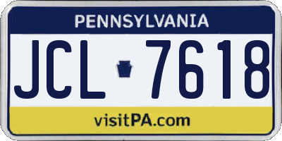 PA license plate JCL7618