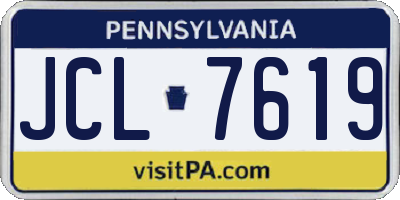 PA license plate JCL7619