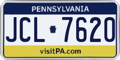 PA license plate JCL7620