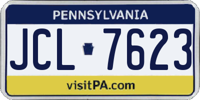 PA license plate JCL7623