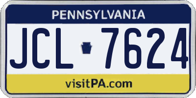 PA license plate JCL7624