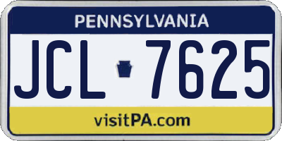 PA license plate JCL7625