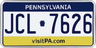 PA license plate JCL7626