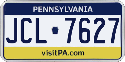 PA license plate JCL7627