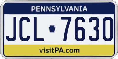 PA license plate JCL7630