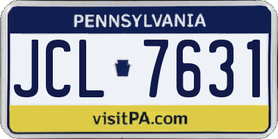 PA license plate JCL7631
