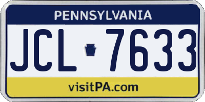 PA license plate JCL7633